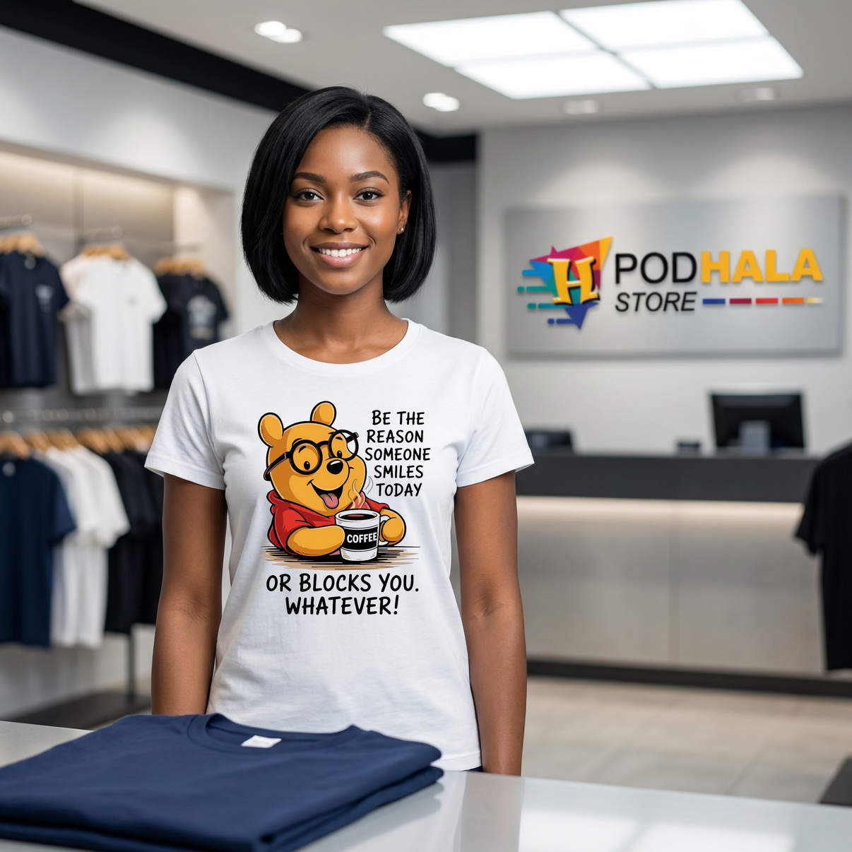 Pooh Coffee Reason Smiles Shirt Be The Today Or Blocks You Whatever Graphic