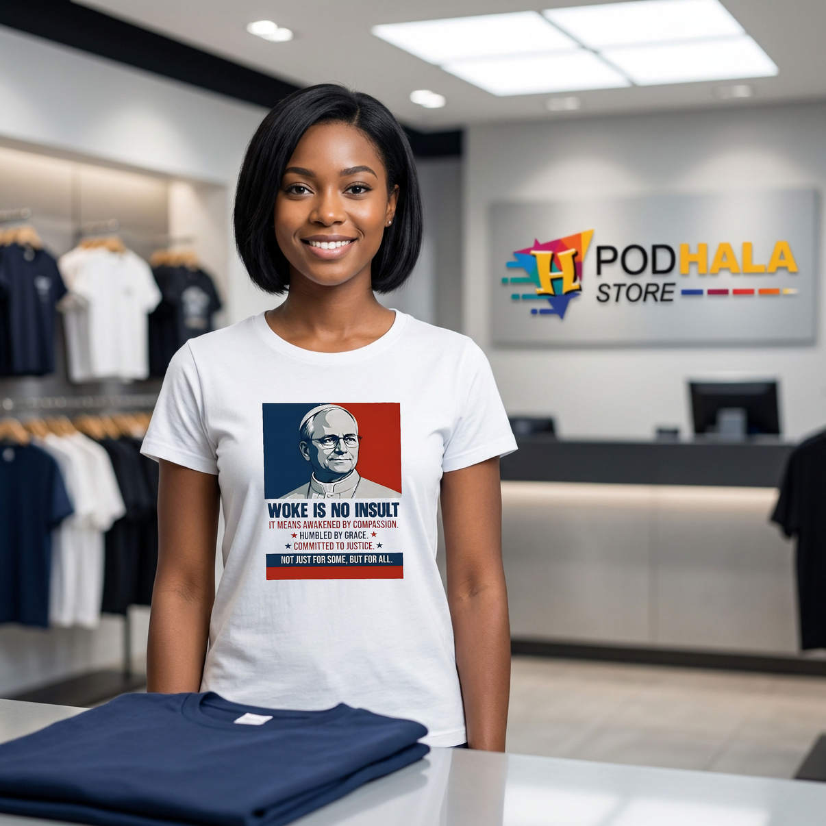 Pope Leo XIV Woke Is No Insult Shirt Awakened By Compassion Graphic Mens