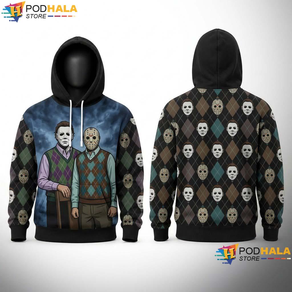 Portrait Halloween All Over Print Hoodie Myers Jason Funny Horror Movie
