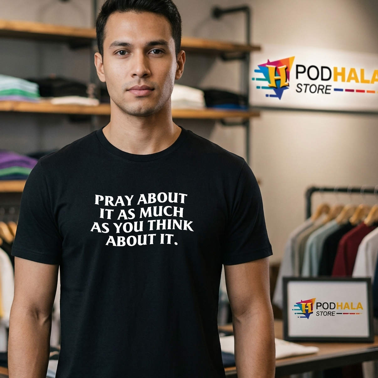 Pray About It As Much As You Think Shirt 2026 Christian Faith Fan Apparel