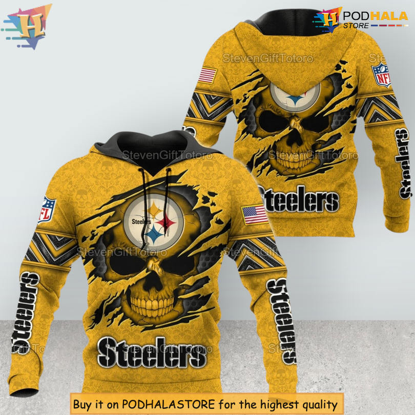 Printed Pullover Skull Edition Pittsburgh Steelers Sweatshirts & Hoodies 3D NFL Wear