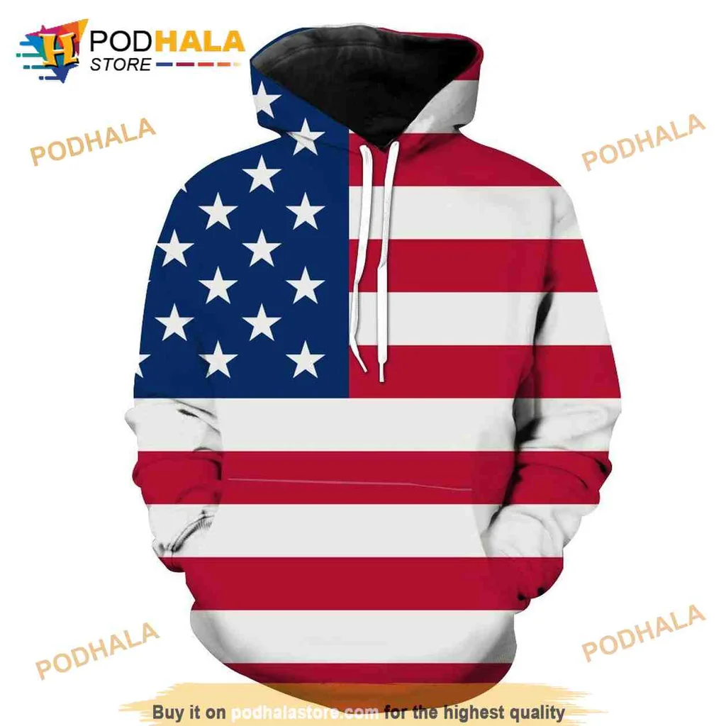 Proud American Flag 3d Hoodie Sweatshirt For Patriotic Wear