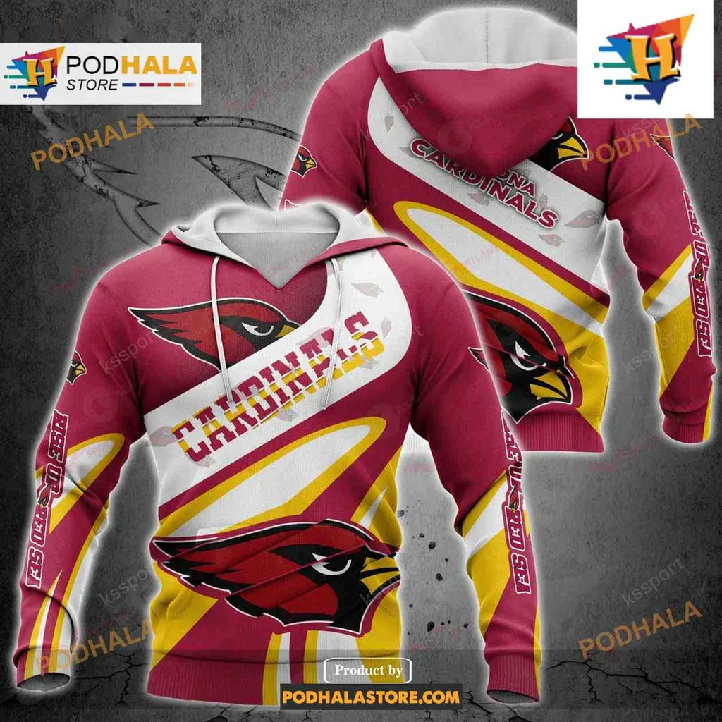 Proud Arizona Cardinals 3d Hoodie, Bold Team Logo And Sporty Design