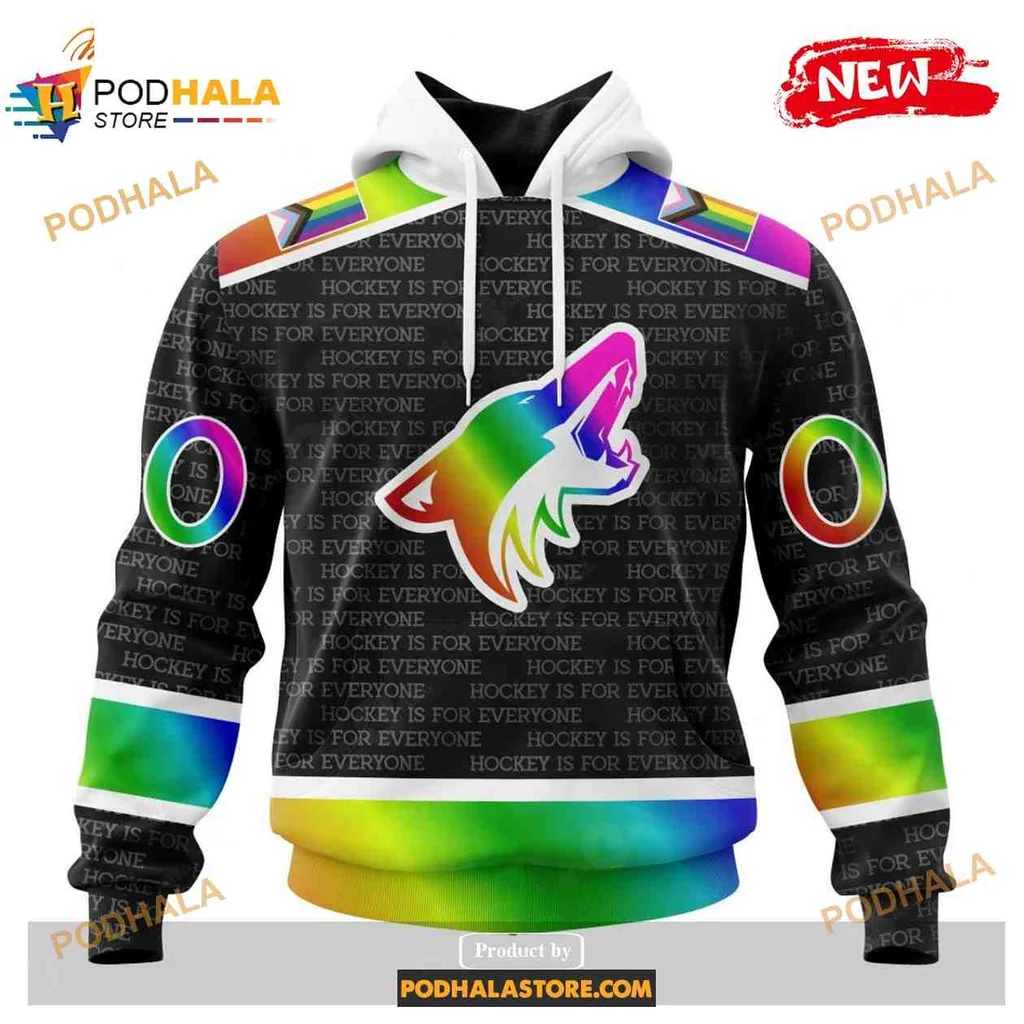 Proud Arizona Coyotes Wolf 3d Hoodie With Rainbow Gradient Design