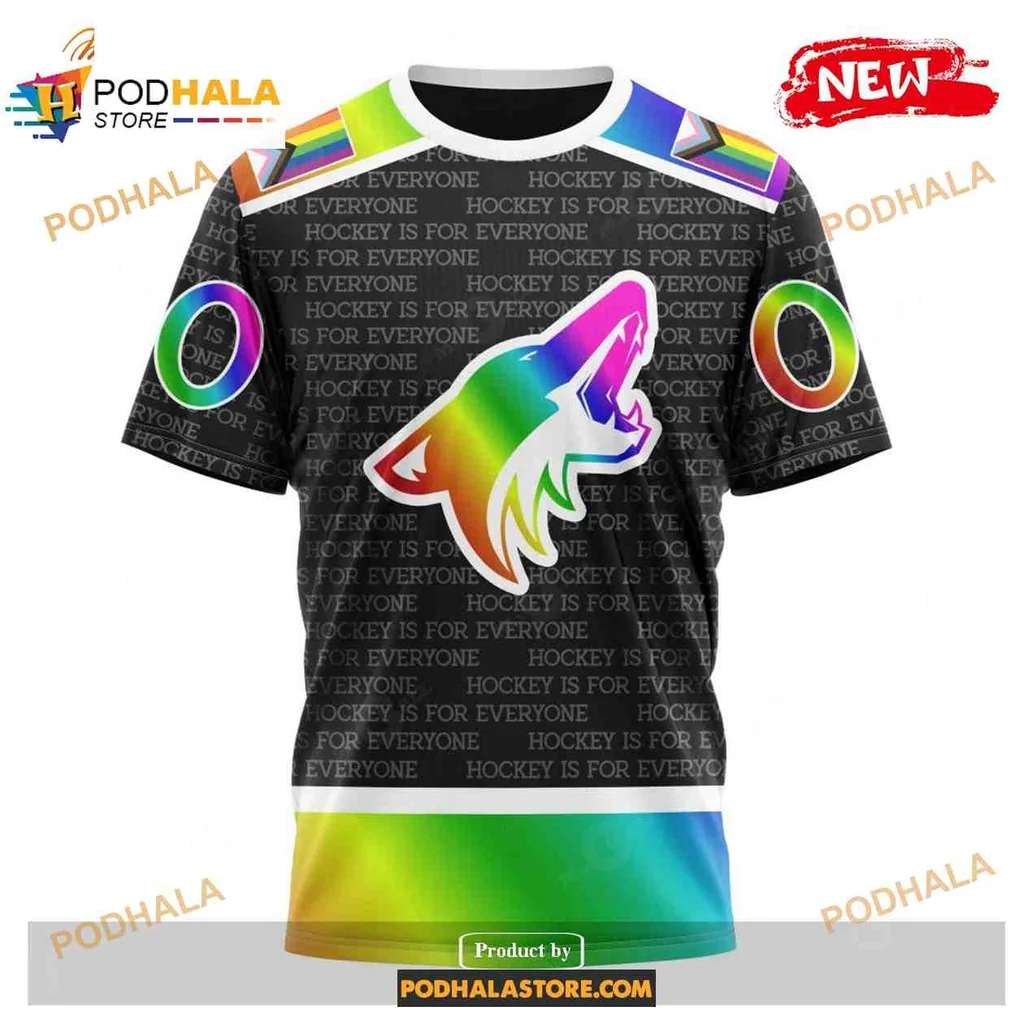 Proud Arizona Coyotes Wolf AOP Hoodie With Rainbow Gradient Design Proud Arizona Coyotes Wolf AOP Hoodie With Rainbow Gradient Design