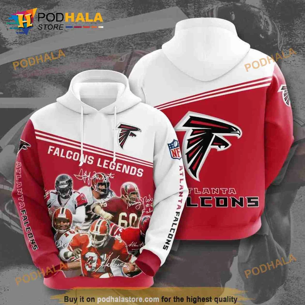Proud Atlanta Falcons 3d Hoodie Featuring Falcons Legends Design