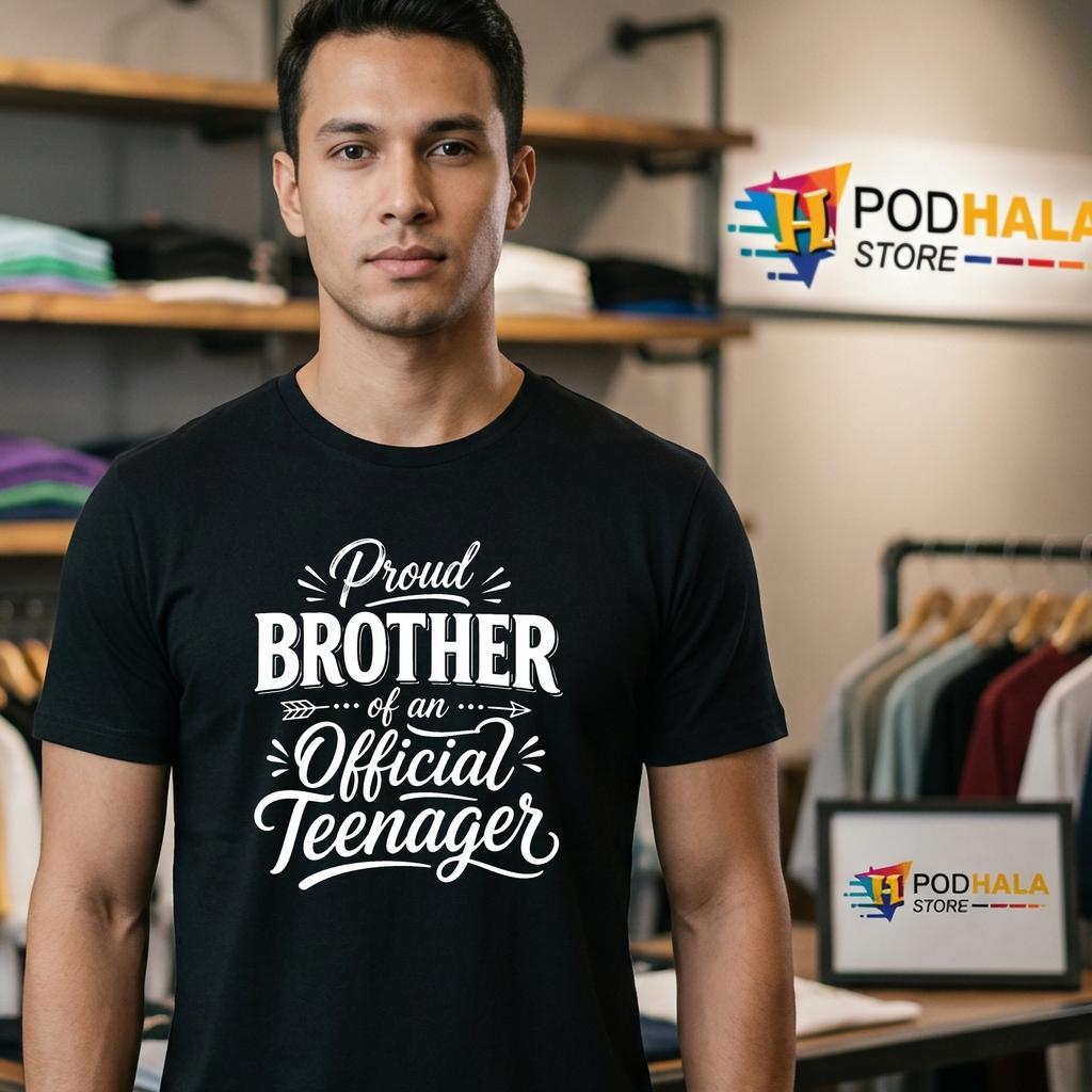 Proud Brother Teenager T-Shirt Official Funny 13th Birthday Party Graphic Tee