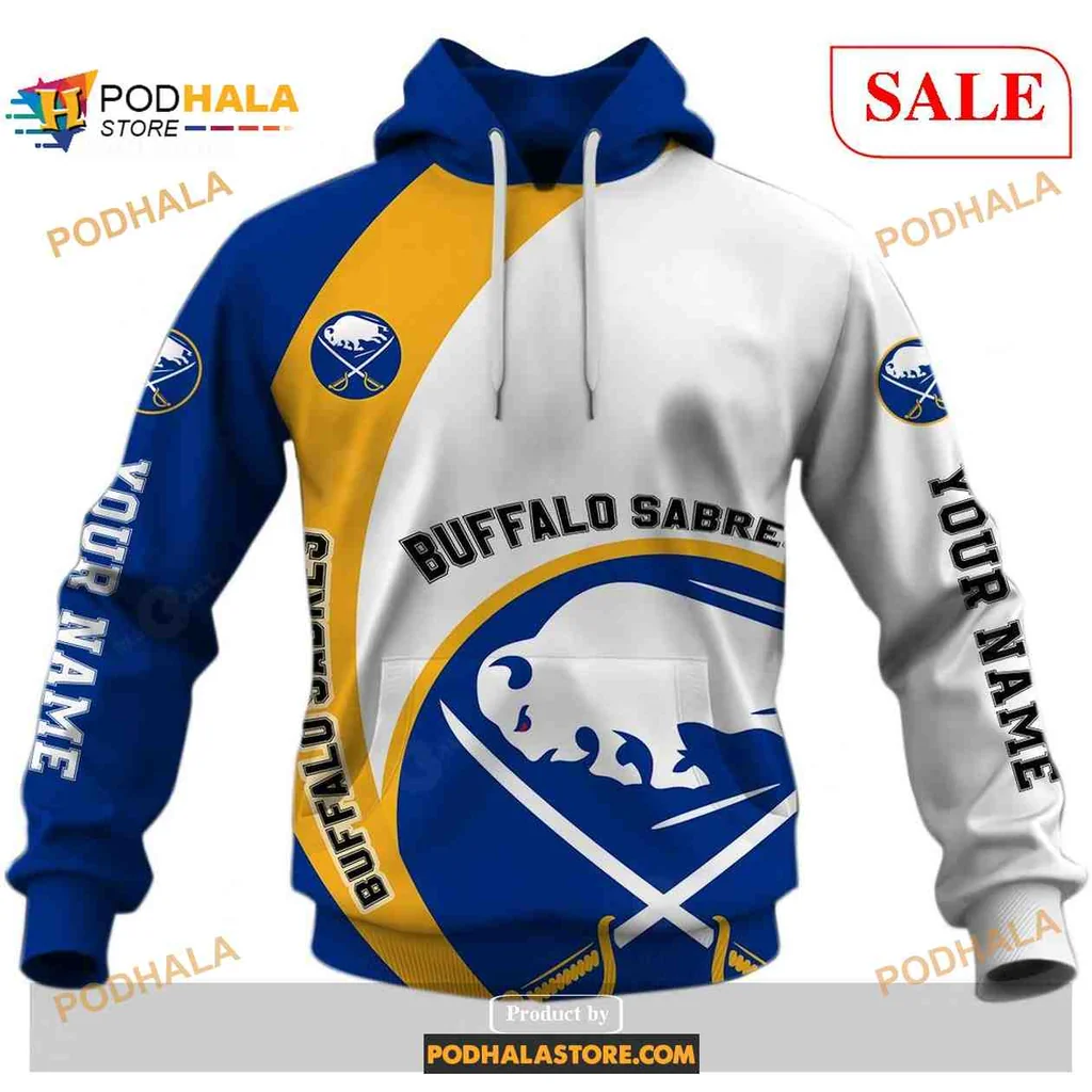 Proud Buffalo Sabres 3d Hoodie Featuring Team Logo In Blue Yellow Design
