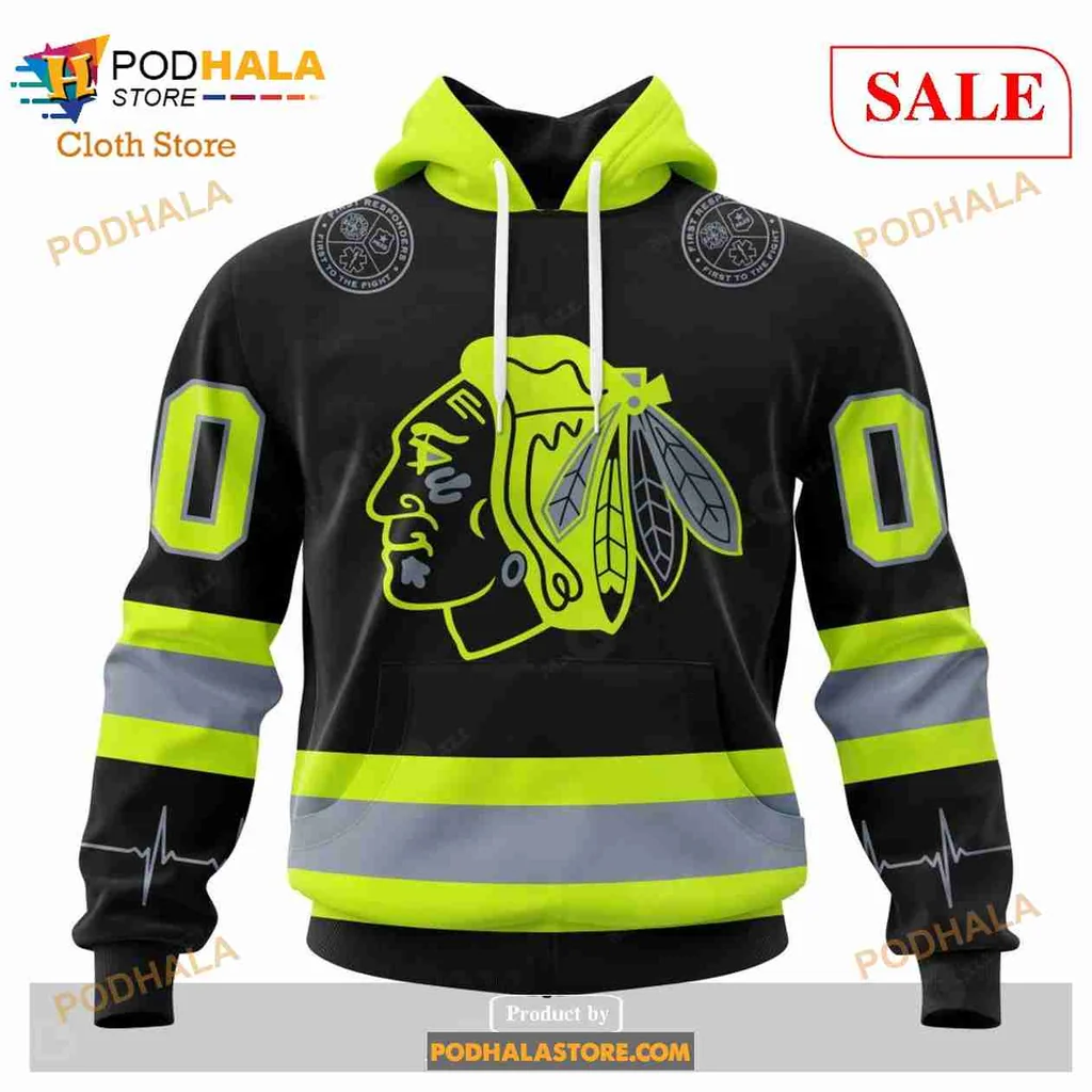 Proud Chicago Blackhawks Firefighter 3d Hoodie With Native American Chief Design