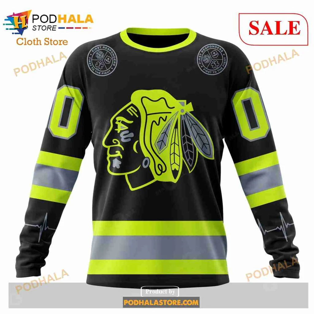 Proud Chicago Blackhawks Firefighter 3D Print Hoodie With Native American Chief Design Proud Chicago Blackhawks Firefighter 3D Print Hoodie With Native American Chief Design