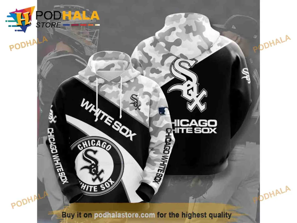 Proud Chicago White Sox Camo 3d Hoodie Featuring Team Logo Design