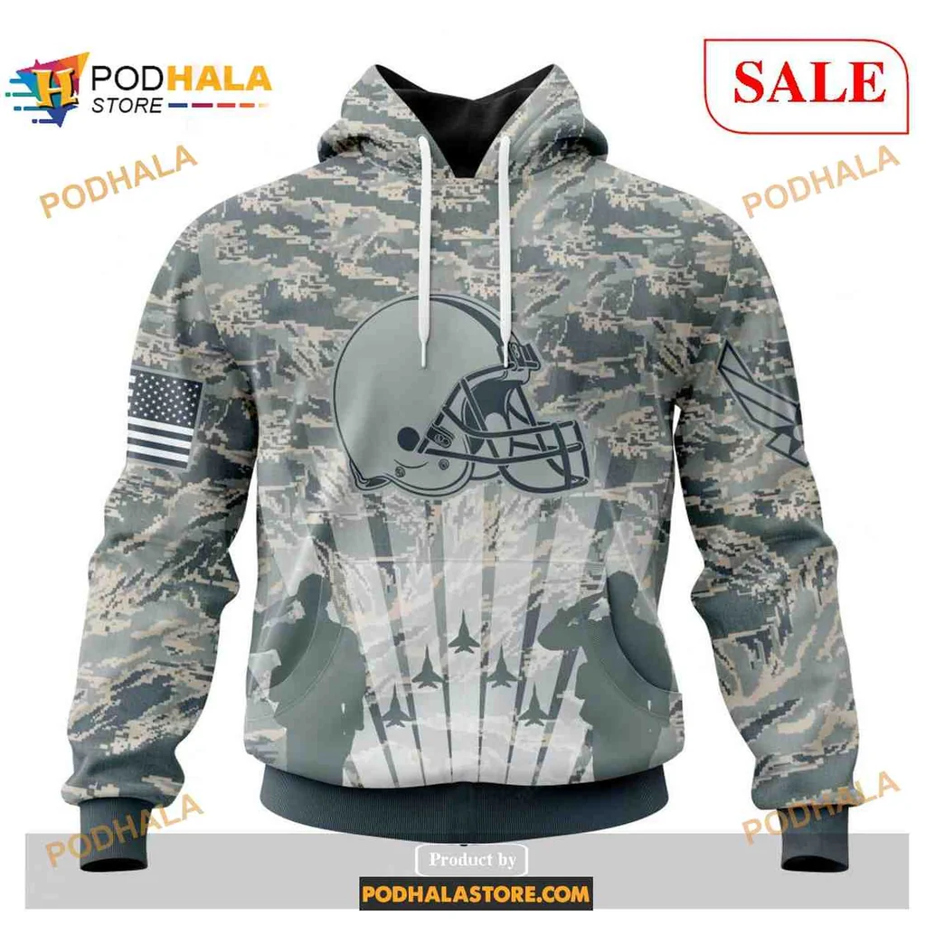 Proud Cleveland Browns Military 3d Hoodie, Honor Us Air Force Veterans