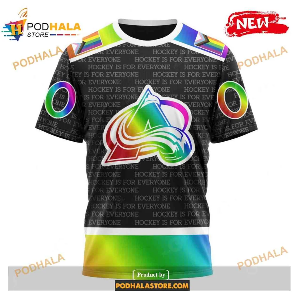 Proud Colorado Avalanche Rainbow Hoodie With Gradient Design - View 2 Proud Colorado Avalanche Rainbow Hoodie With Gradient Design - View 2