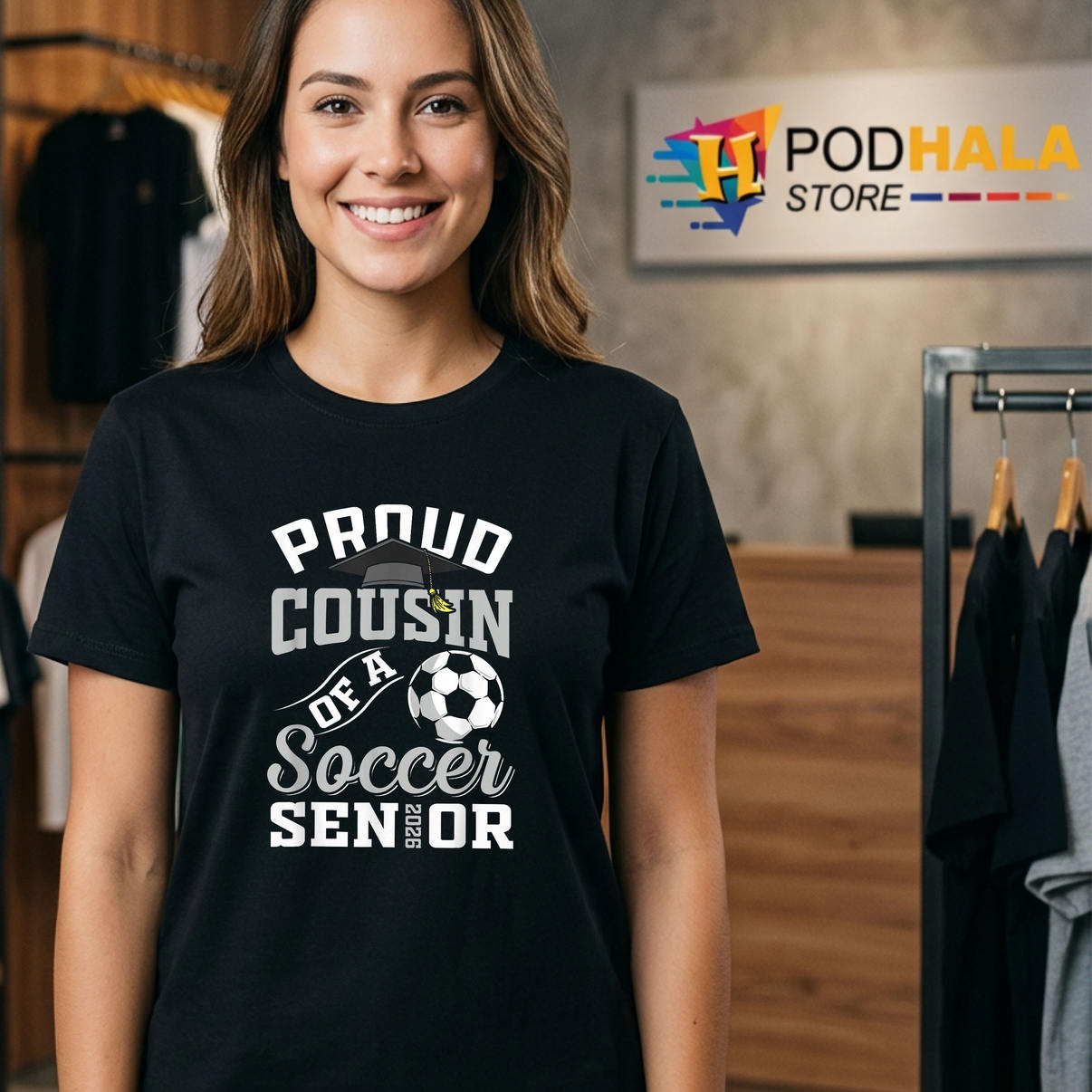 Proud Cousin Soccer Senior Class Shirt 2026 Graduation Family Fan Apparel