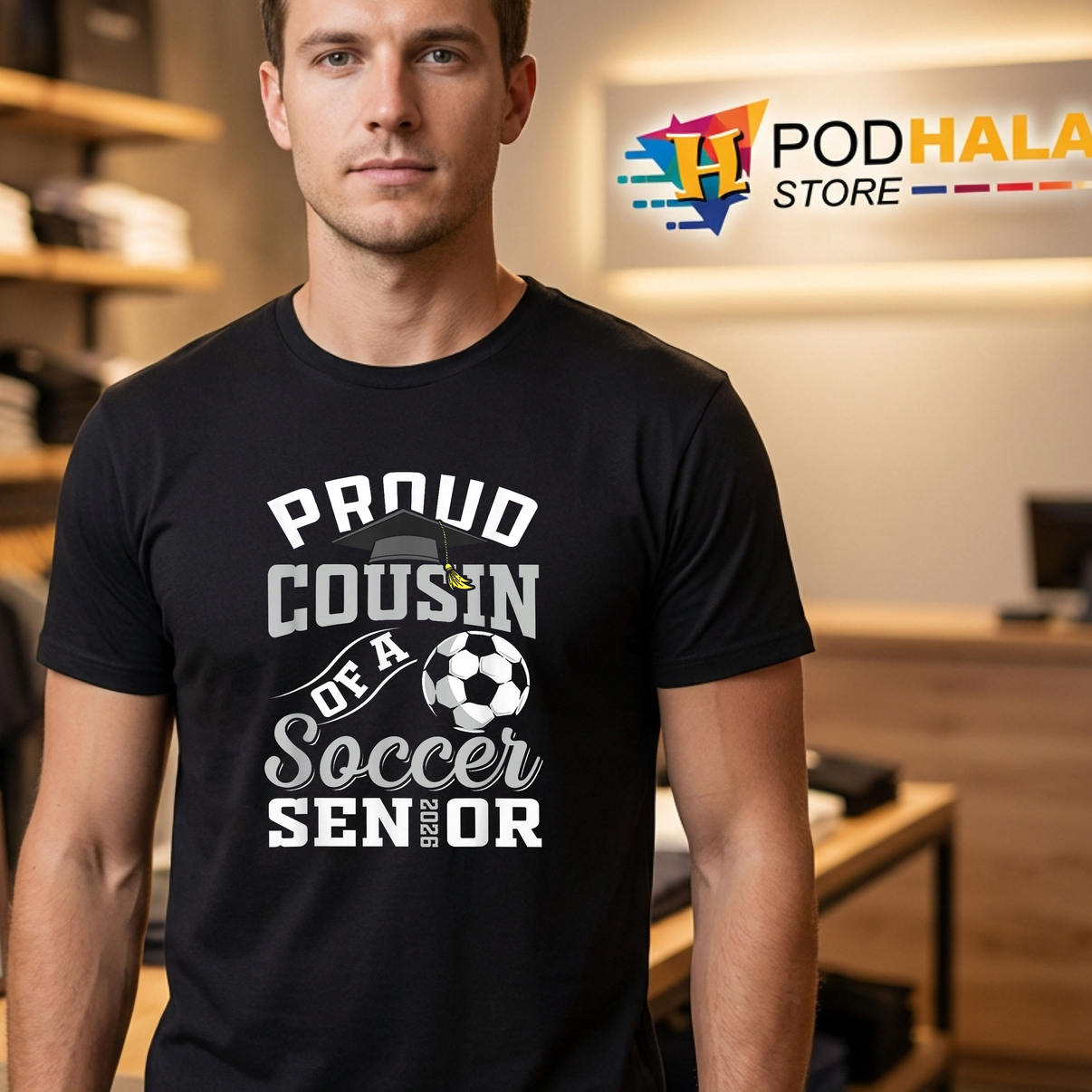 Proud Cousin Soccer Senior Class T-Shirt 2026 Graduation Family Fan Apparel Proud Cousin Soccer Senior Class T-Shirt 2026 Graduation Family Fan Apparel