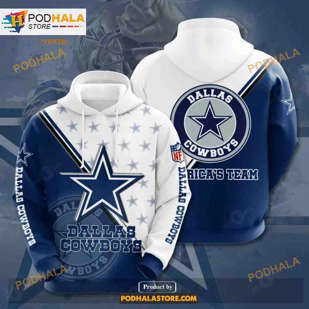 Proud Dallas Cowboys 3d Hoodie Featuring Bold Team Logo And America’s Team Design