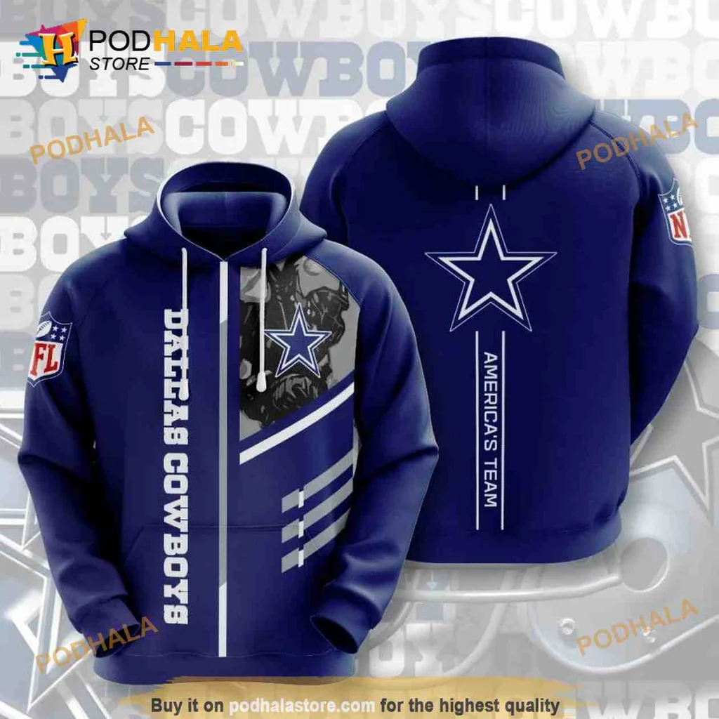 Proud Dallas Cowboys 3d Hoodie Featuring Iconic Star Design