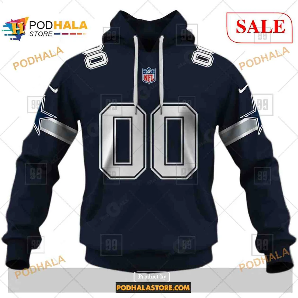 Proud Dallas Cowboys 3d Hoodie With Bold Silver Number 00 And Nfl Logo