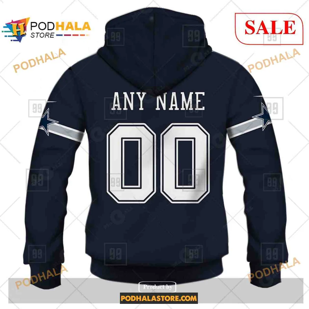 Proud Dallas Cowboys AOP Hoodie With Bold Silver Number 00 And Nfl Logo Proud Dallas Cowboys AOP Hoodie With Bold Silver Number 00 And Nfl Logo