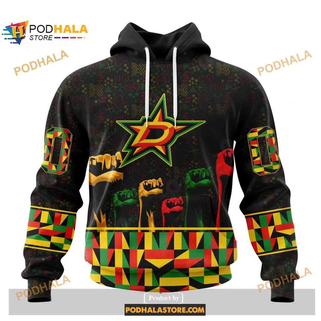 Proud Dallas Stars Black History Month Hoodie With Vibrant Design