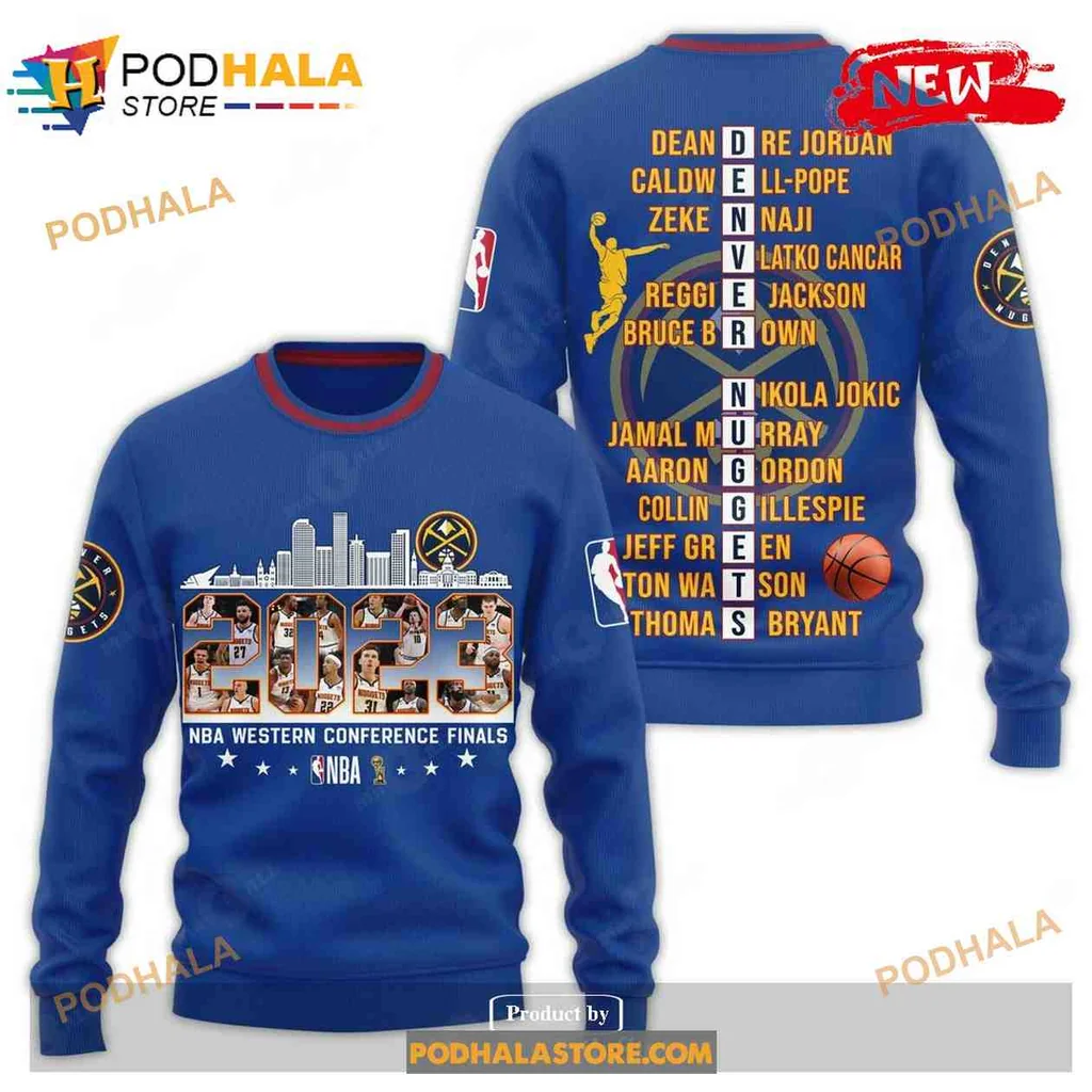 Proud Denver Nuggets All Over Print Hoodie, 2023 Western Conference Finals Skyline Design Proud Denver Nuggets All Over Print Hoodie, 2023 Western Conference Finals Skyline Design