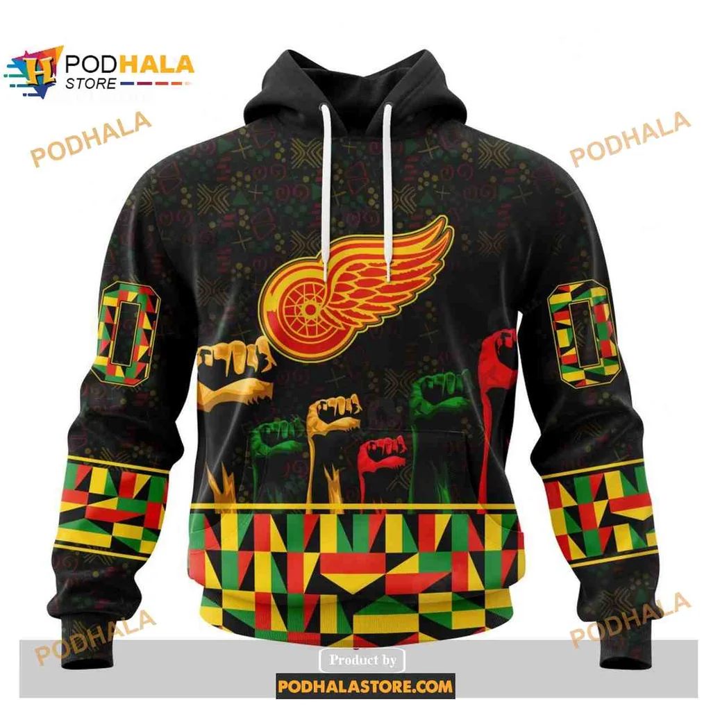 Proud Detroit Red Wings 3d Hoodie Celebrating Black History Month