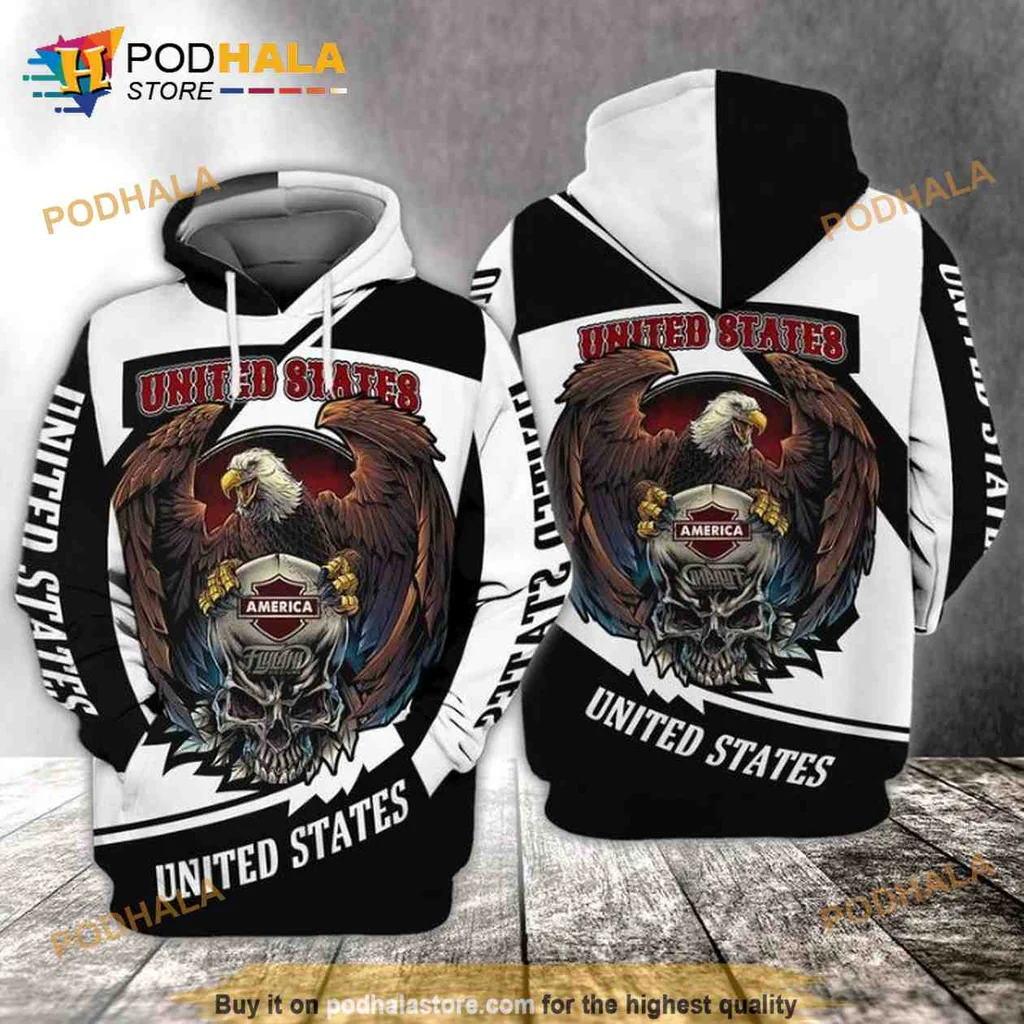 Proud Eagle United States 3d Hoodie Sweatshirt With Patriotic Design