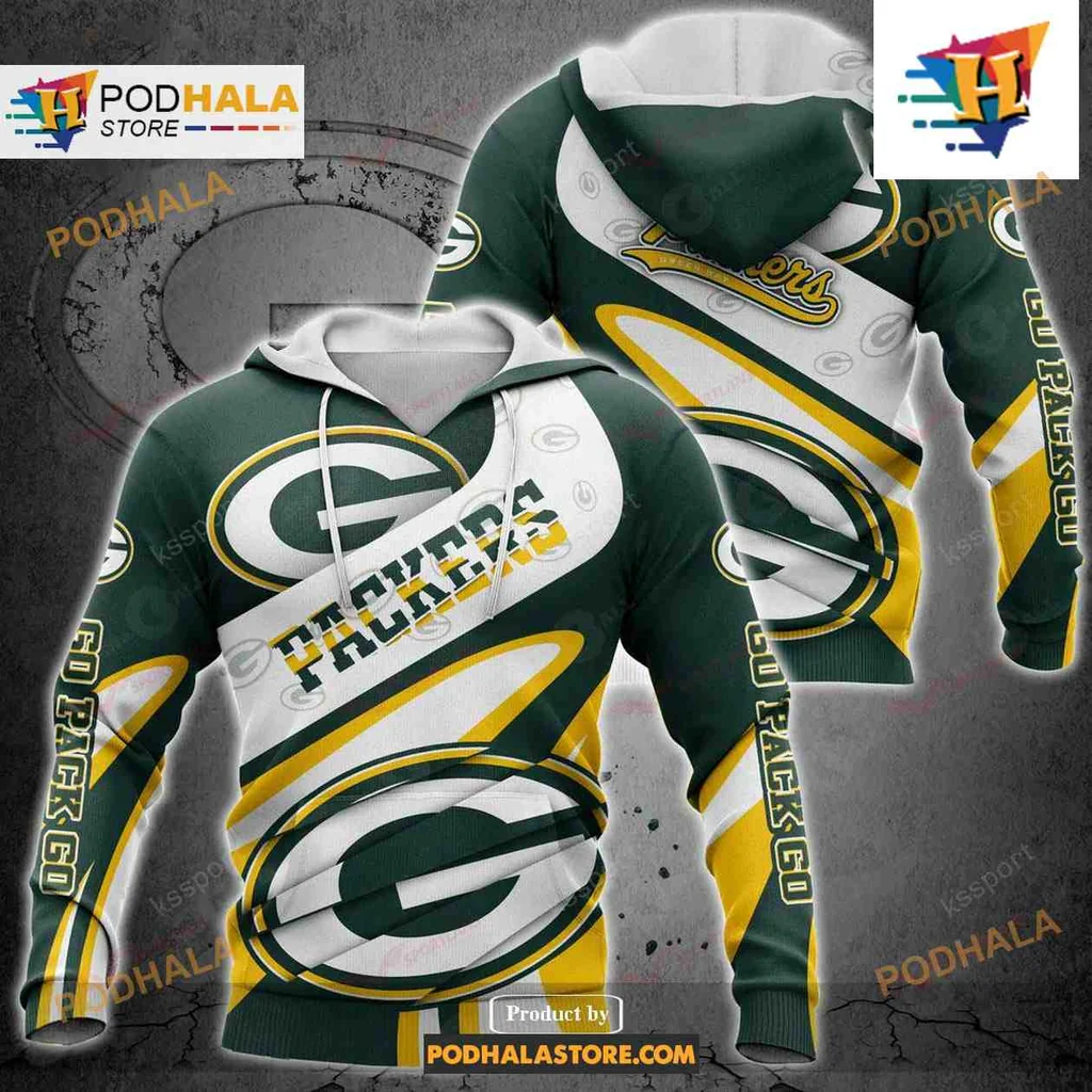 Proud Green Bay Packers 3d Hoodie With Bold Logo And Go Pack Go Design