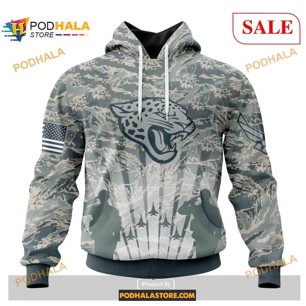 Proud Jacksonville Jaguars Military 3d Hoodie With Camouflage And American Flag