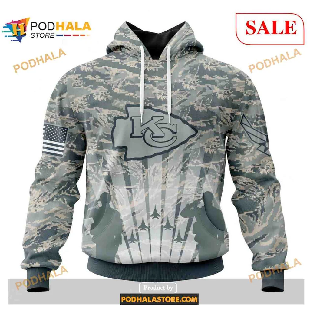 Proud Kansas City Chiefs Military 3d Hoodie Honoring Us Air Force Veterans