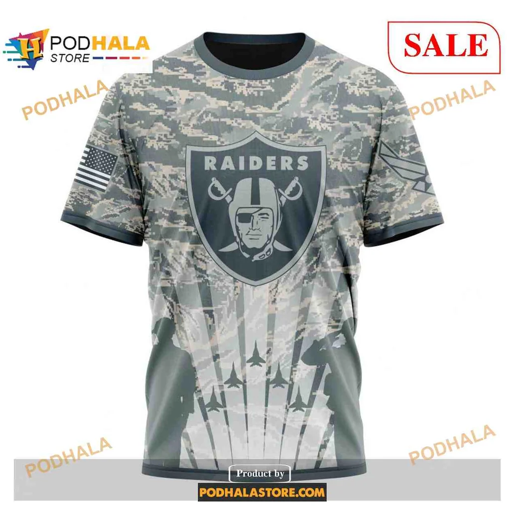 Proud Las Vegas Raiders Military AOP Hoodie Featuring Air Force Support Proud Las Vegas Raiders Military AOP Hoodie Featuring Air Force Support