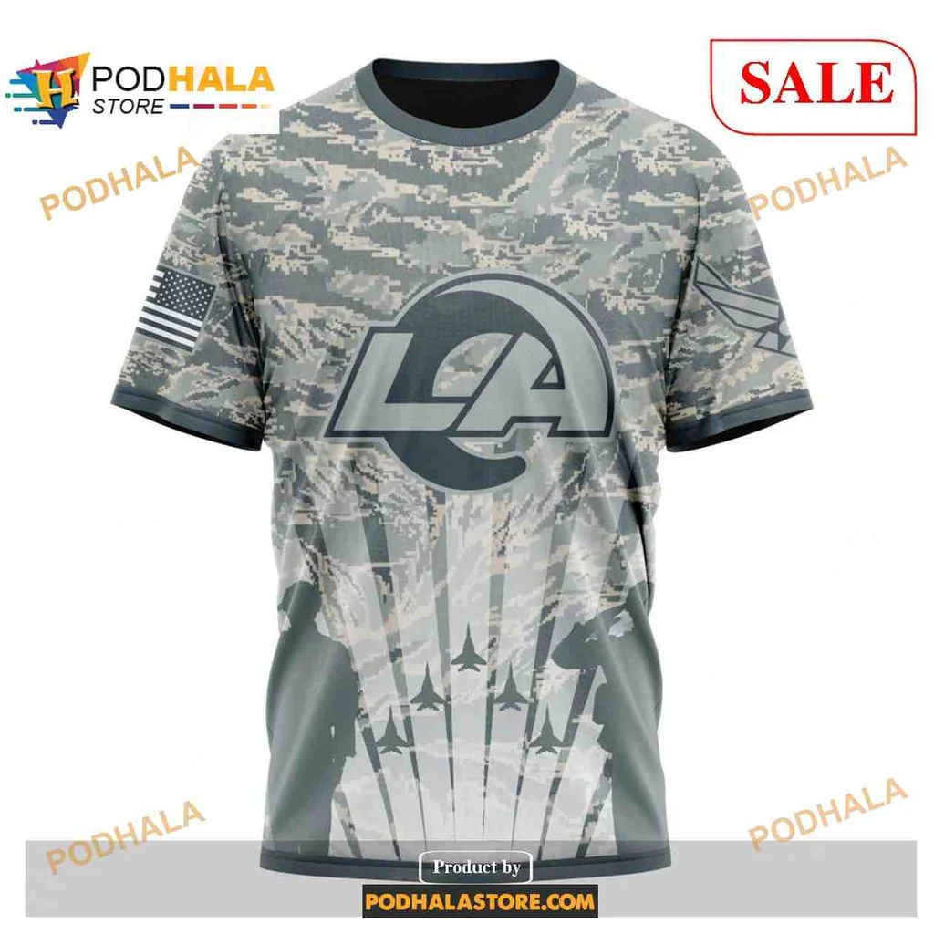 Proud Los Angeles Rams Military AOP Hoodie With Camouflage And Air Force Emblem Proud Los Angeles Rams Military AOP Hoodie With Camouflage And Air Force Emblem
