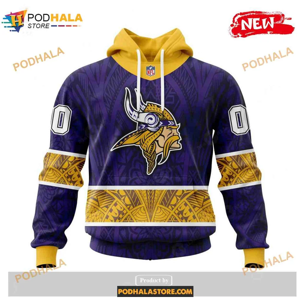 Proud Minnesota Vikings Samoa Culture 3d Hoodie With Fierce Viking Design