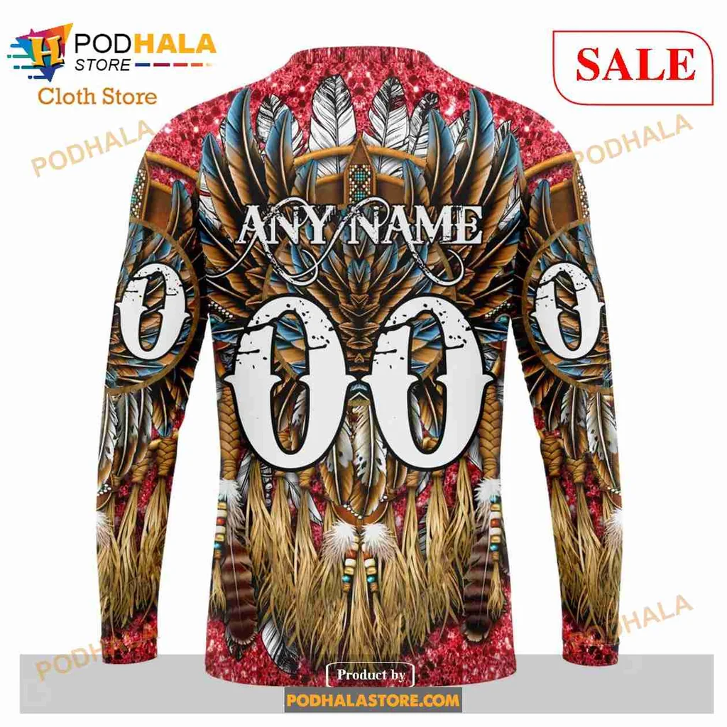 Proud Montreal Canadiens Native American 3d Hoodie With Intricate Feather Design - Product View 5 Proud Montreal Canadiens Native American 3d Hoodie With Intricate Feather Design - Product View 5