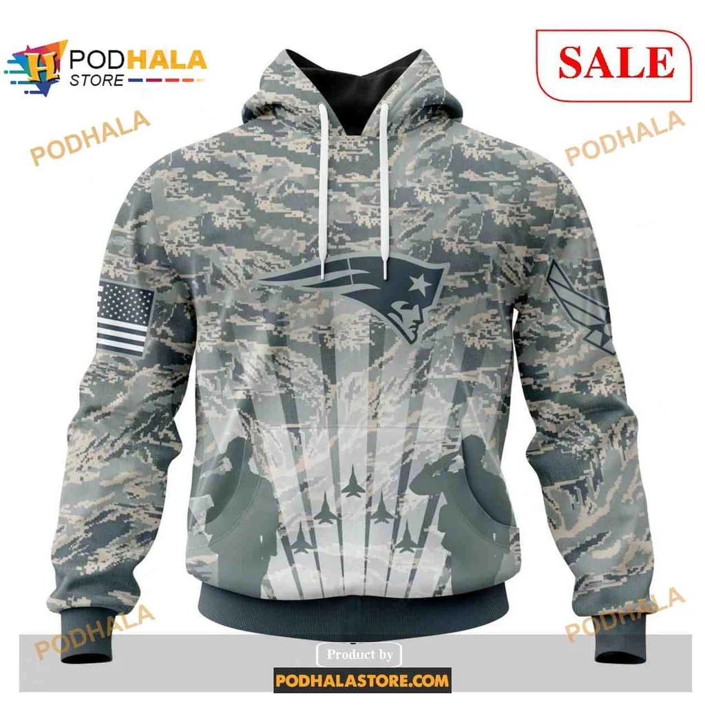 Proud New England Patriots Military Hoodie With Camouflage And Fighter Jets