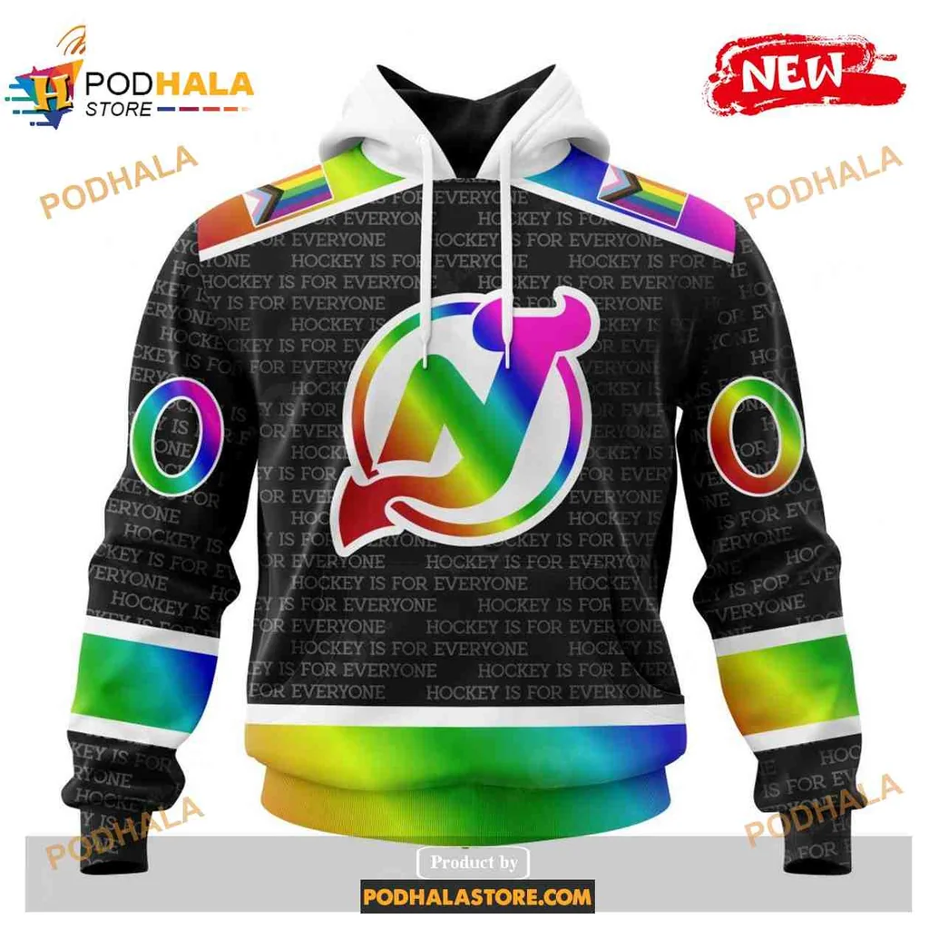 Proud New Jersey Devils Rainbow Hoodie With Colorful Gradient Design