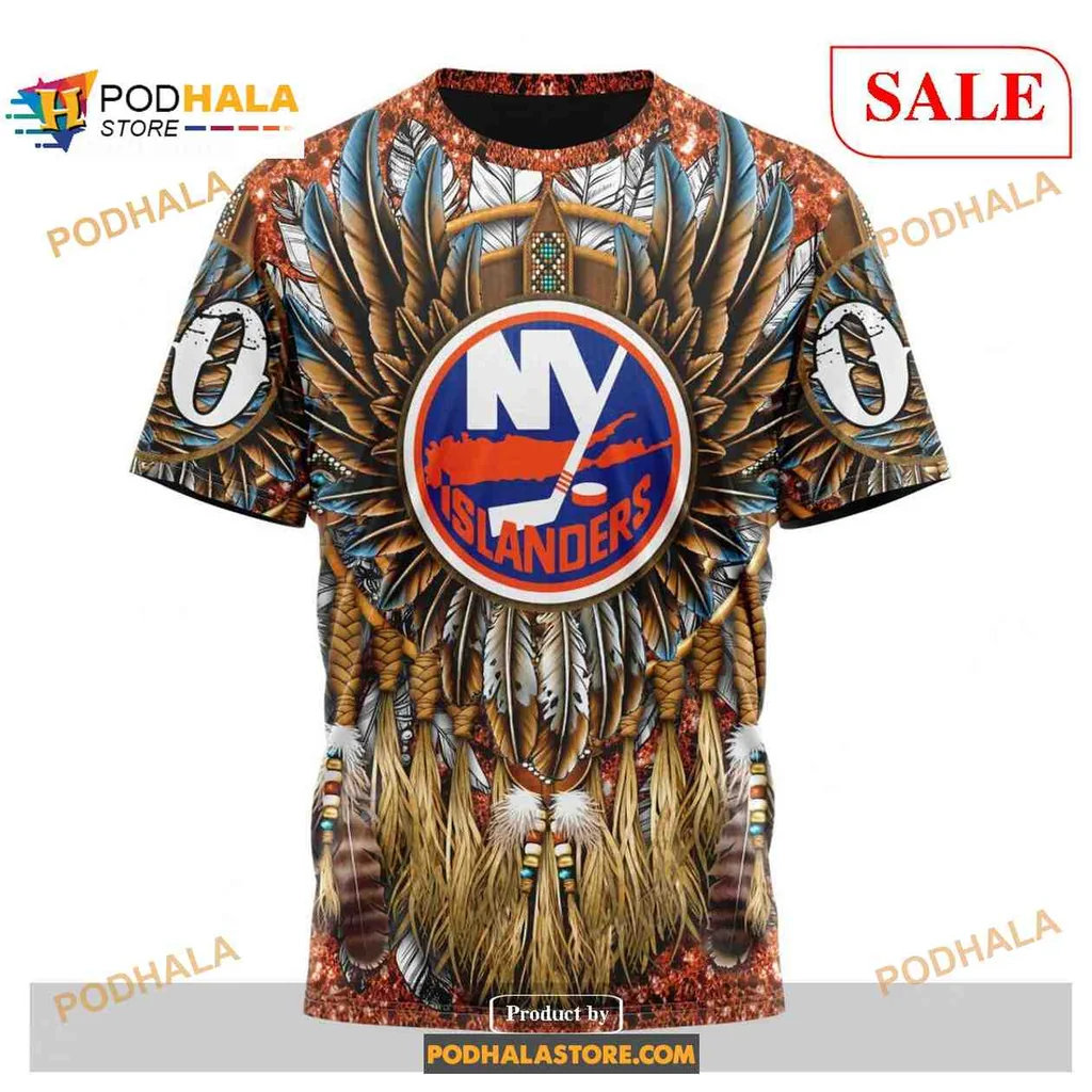 Proud New York Islanders AOP Hoodie With Native American Inspired Design Proud New York Islanders AOP Hoodie With Native American Inspired Design