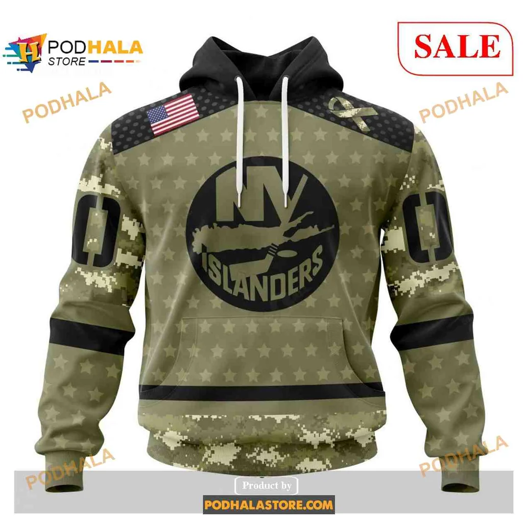 Proud New York Islanders Military Camo 3d Hoodie With Emblem Design