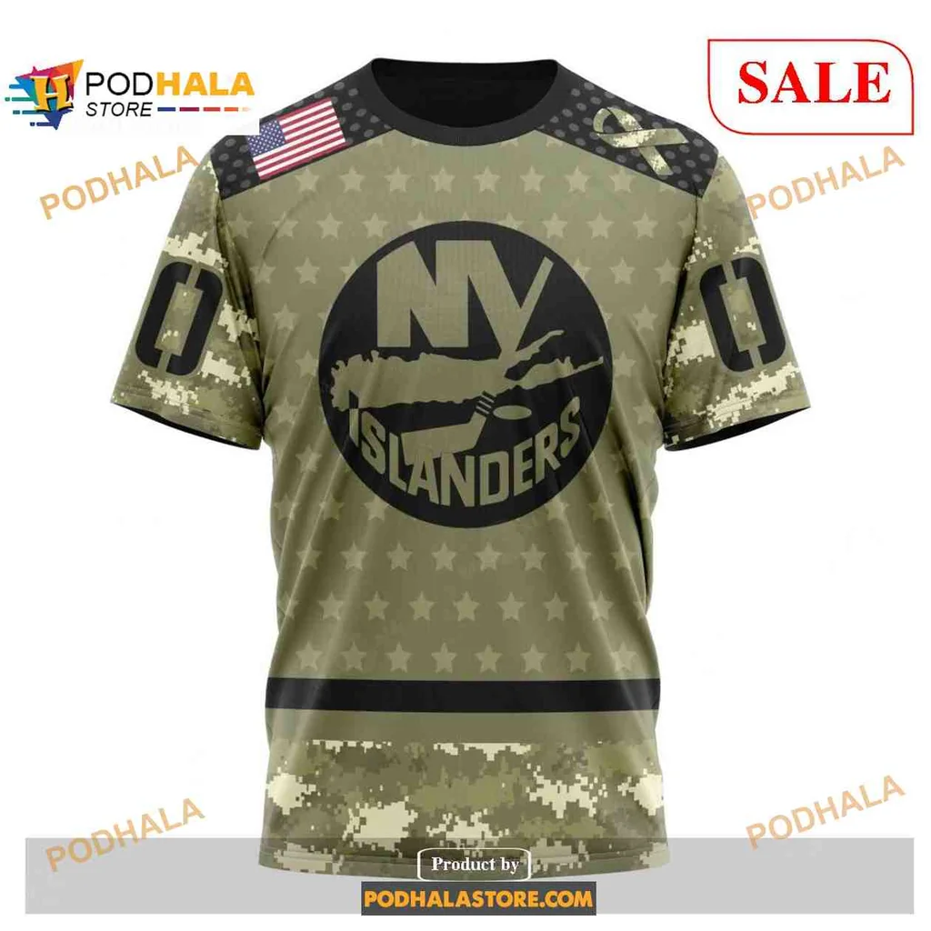 Proud New York Islanders Military Camo AOP Hoodie With Emblem Design Proud New York Islanders Military Camo AOP Hoodie With Emblem Design