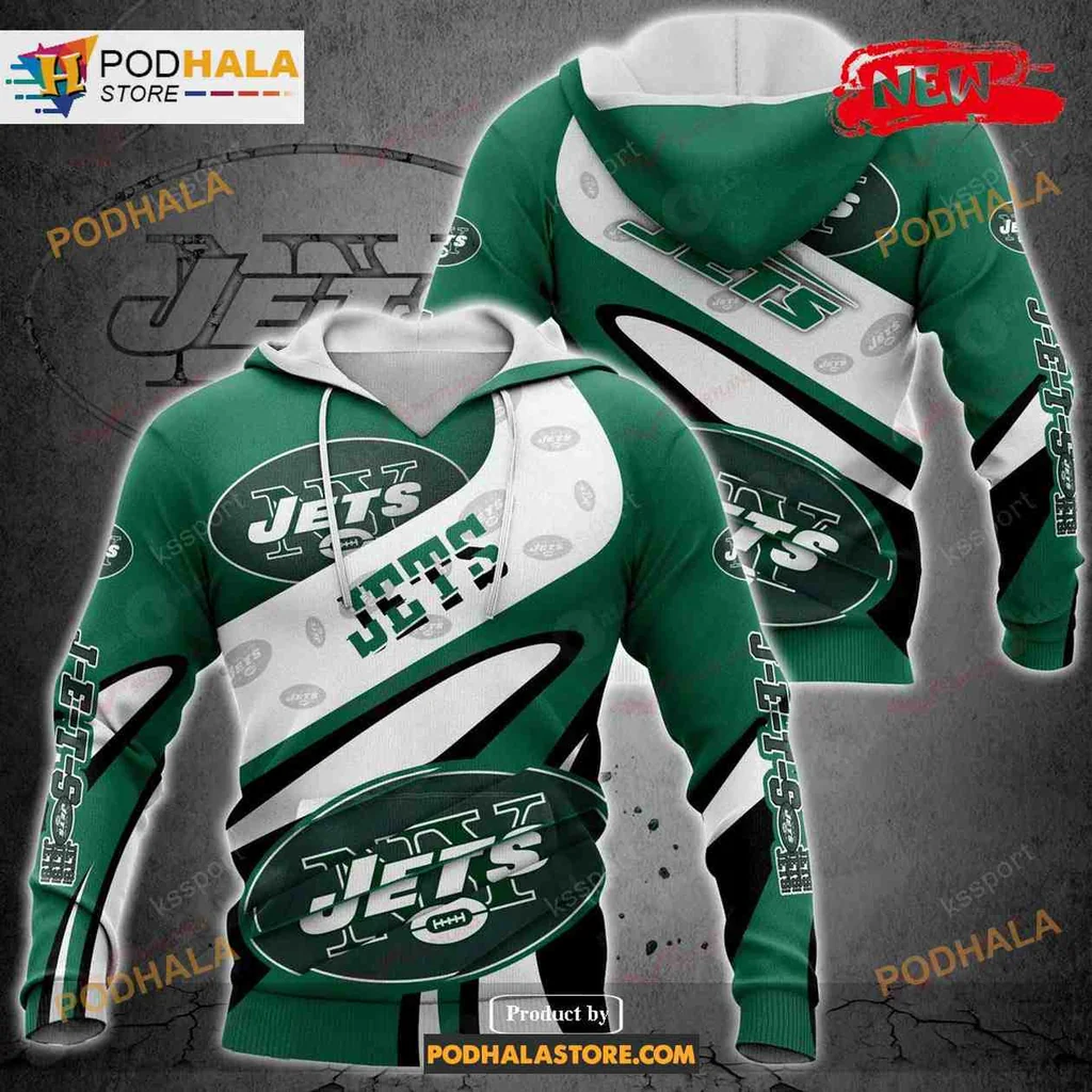 Proud New York Jets 3d Hoodie, Bold Green And White Team Design