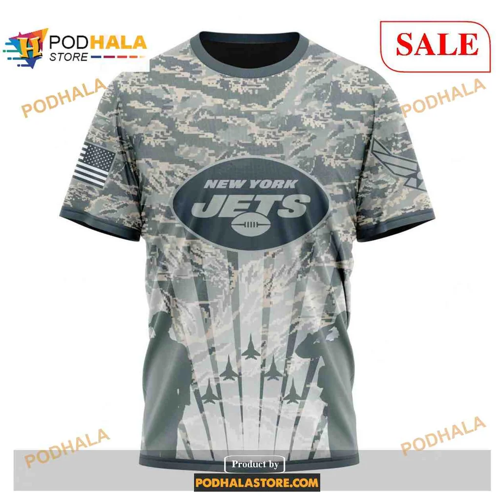 Proud New York Jets Military AOP Hoodie Featuring Camouflage And Air Force Design Proud New York Jets Military AOP Hoodie Featuring Camouflage And Air Force Design