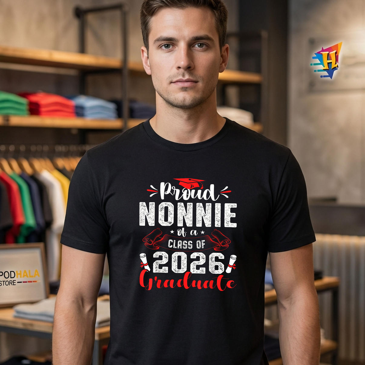 Proud Nonnie Class Of Graduate Graduation Shirt 2026 Senior Family Fan Apparel