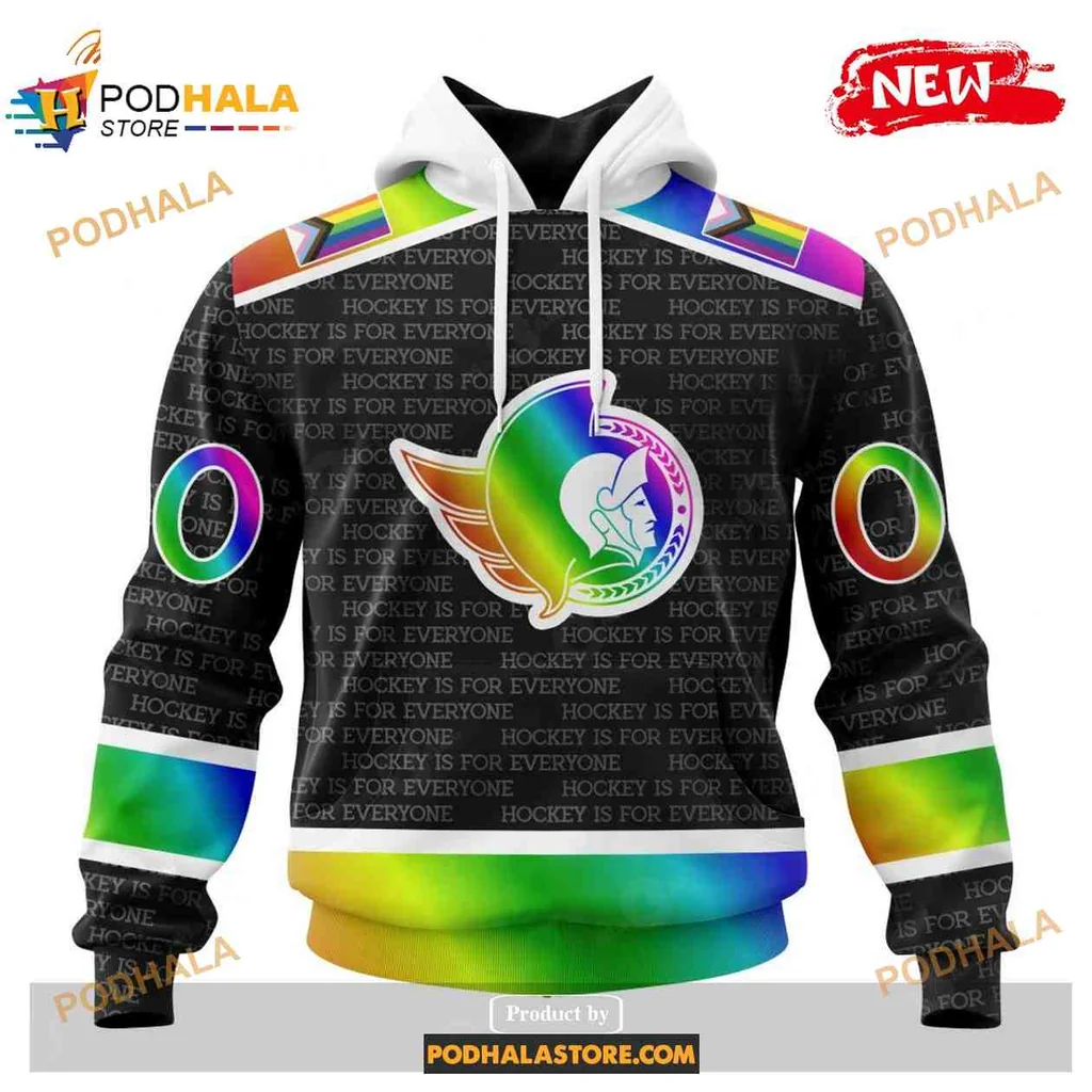 Proud Ottawa Senators Rainbow 3d Hoodie With Inclusivity Design