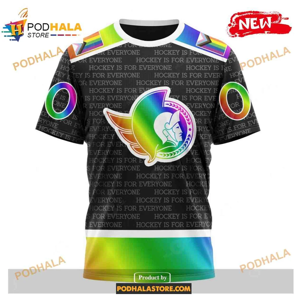 Proud Ottawa Senators Rainbow AOP Hoodie With Inclusivity Design Proud Ottawa Senators Rainbow AOP Hoodie With Inclusivity Design