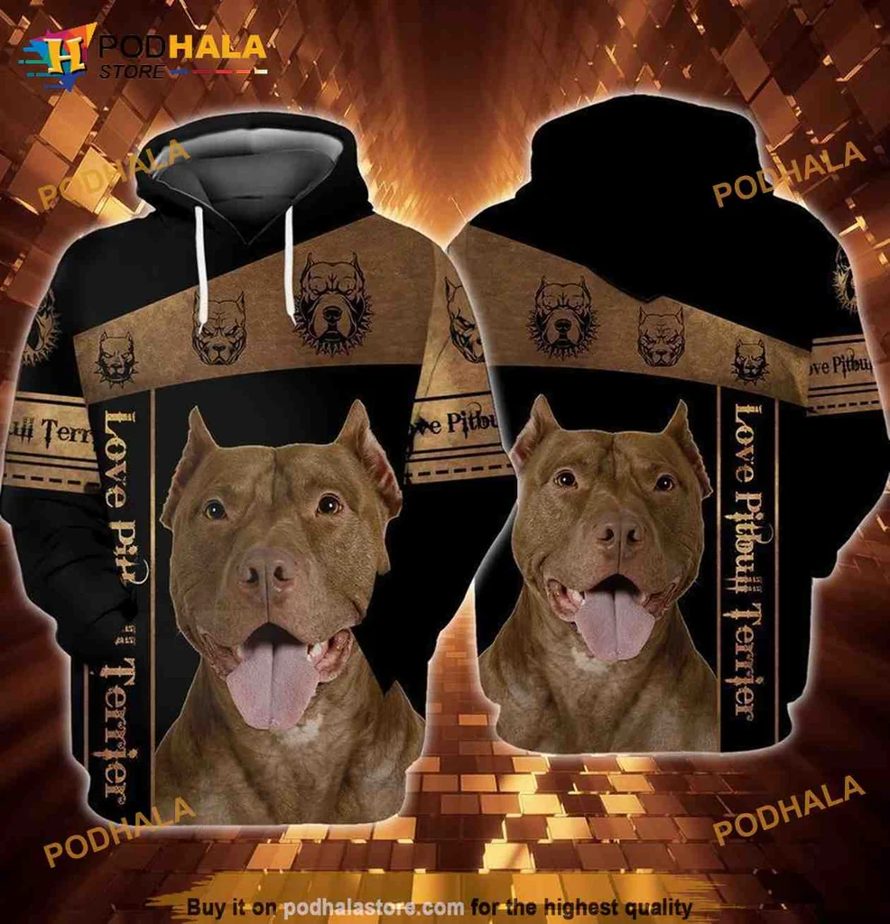 Proud Pitbull Terrier 3d Hoodie Featuring Vibrant Design For Dog Lovers
