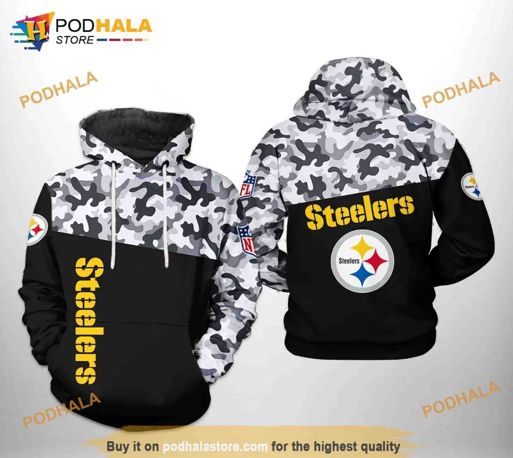 Proud Pittsburgh Steelers Camouflage 3d Hoodie With Bold Team Design