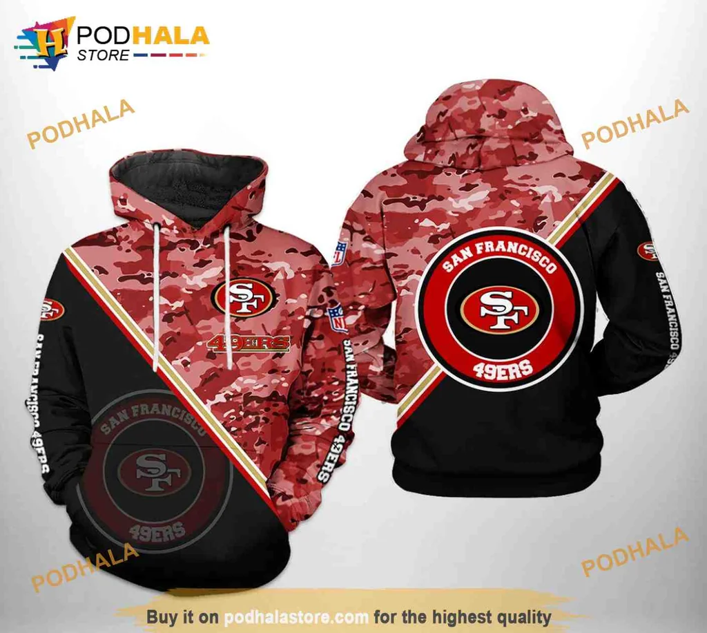 Proud San Francisco 49ers 3d Hoodie With Bold Camouflage Design