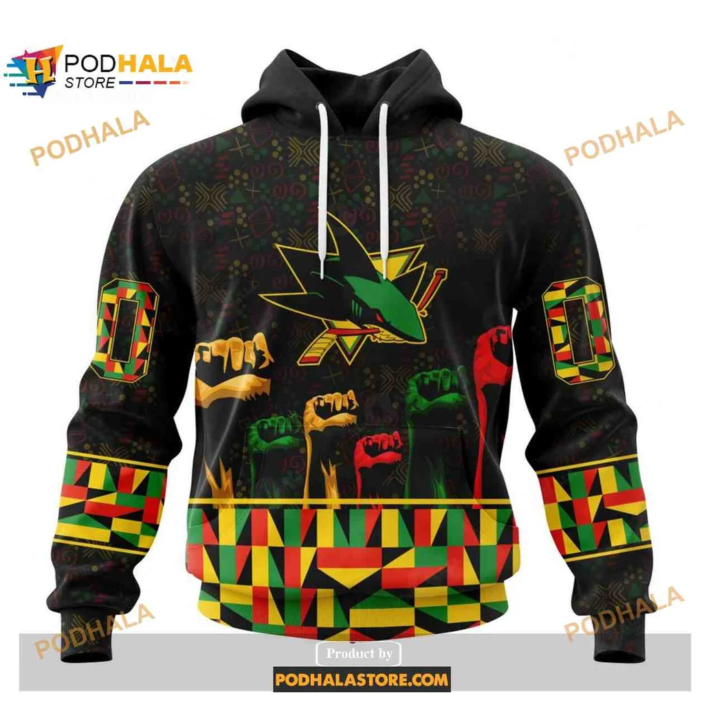 Proud San Jose Sharks 3d Hoodie With Colorful Fists Celebrating Unity