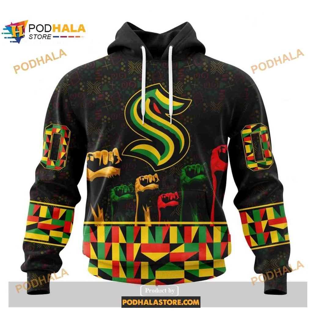 Proud Seattle Kraken 3d Hoodie Celebrating Black History Month With Bold Design
