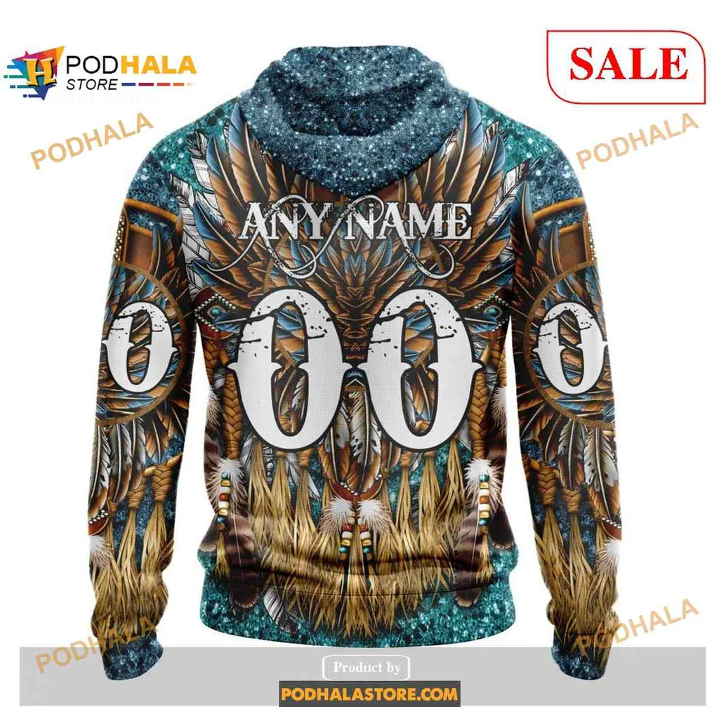 Proud Seattle Kraken Eagle All Over Print Hoodie With Tribal Feather Design Proud Seattle Kraken Eagle All Over Print Hoodie With Tribal Feather Design